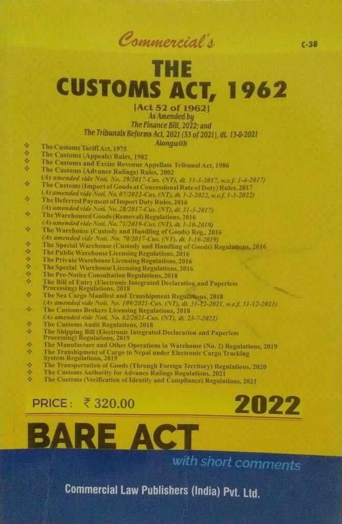 the-customs-act-1962-bare-act-with-short-comments-2022-buy-online