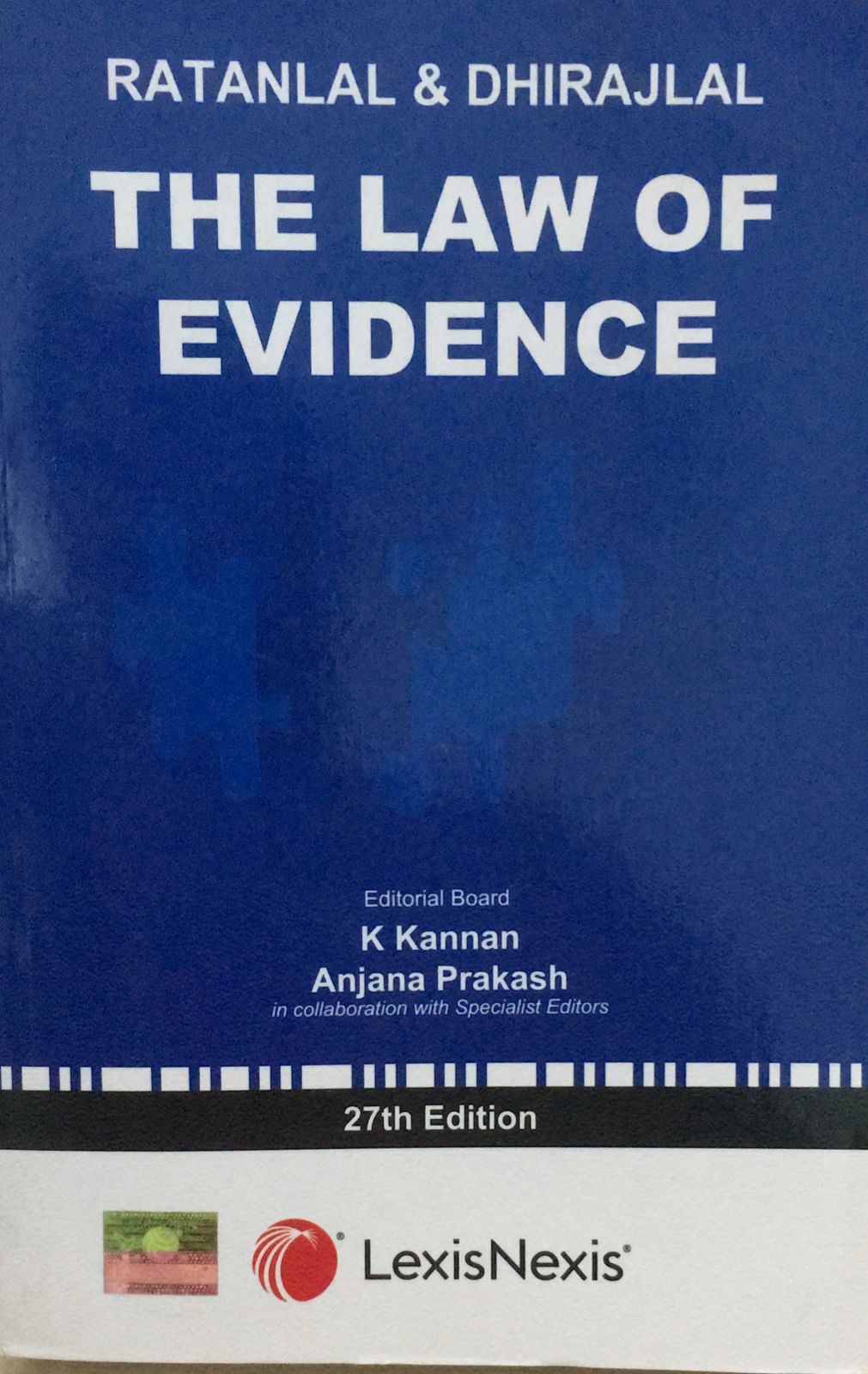 the-law-of-evidence-ratanlal-dhirajlal-k-kannan-anjana-prakash-27th-edition-lexis-nexis-buy