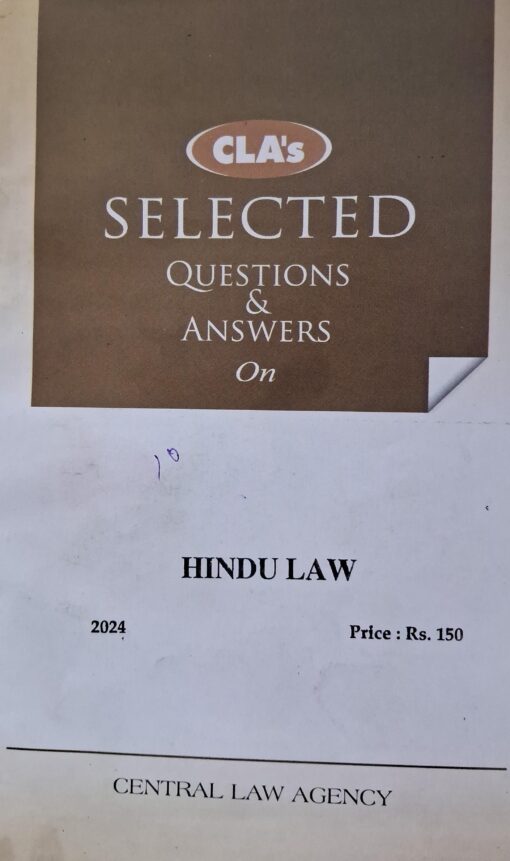 CLA'S SELECTED QUESTIONS & ANSWERS ON HINDU LAW  2024