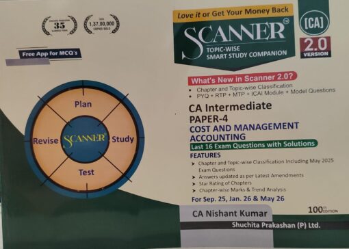 CA INTERMEDIATE PAPER -4 COST AND  MANAGEMENT ACCOUNTING  FOR SEP 25 JAN 26 & MAY 26 CA NISHANT KUMAR SHUCHITA PRAKASHA (P)LTD