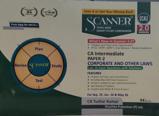 SCANNER CA INTERMEDIATE PAPER -2 CORPORATE AND OTHER LAWS CA TUSHAR KUMAR FOR SEP 25 JAN 26 & MAY 26