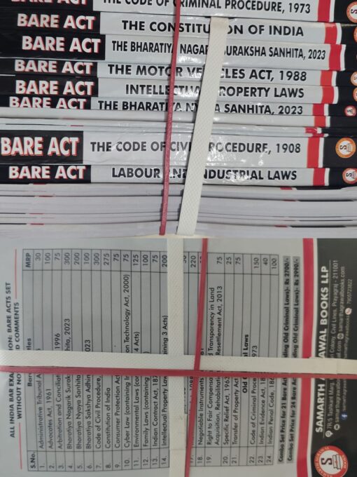 PARIKSHA MANTHAN BARE ACT WITHOUT NOTES & COMMENTS AIBE 24 BARE ACT SET SAMARTH AGRWAL BOOKS